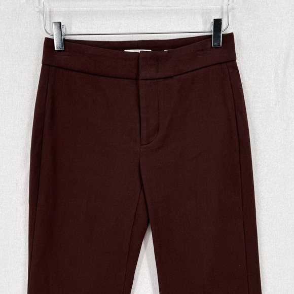 VINCE Slim Flared Pants Womens 0 Hickory Darl Brown Cropped Mid Rise Stretch NWT - Picture 6 of 16